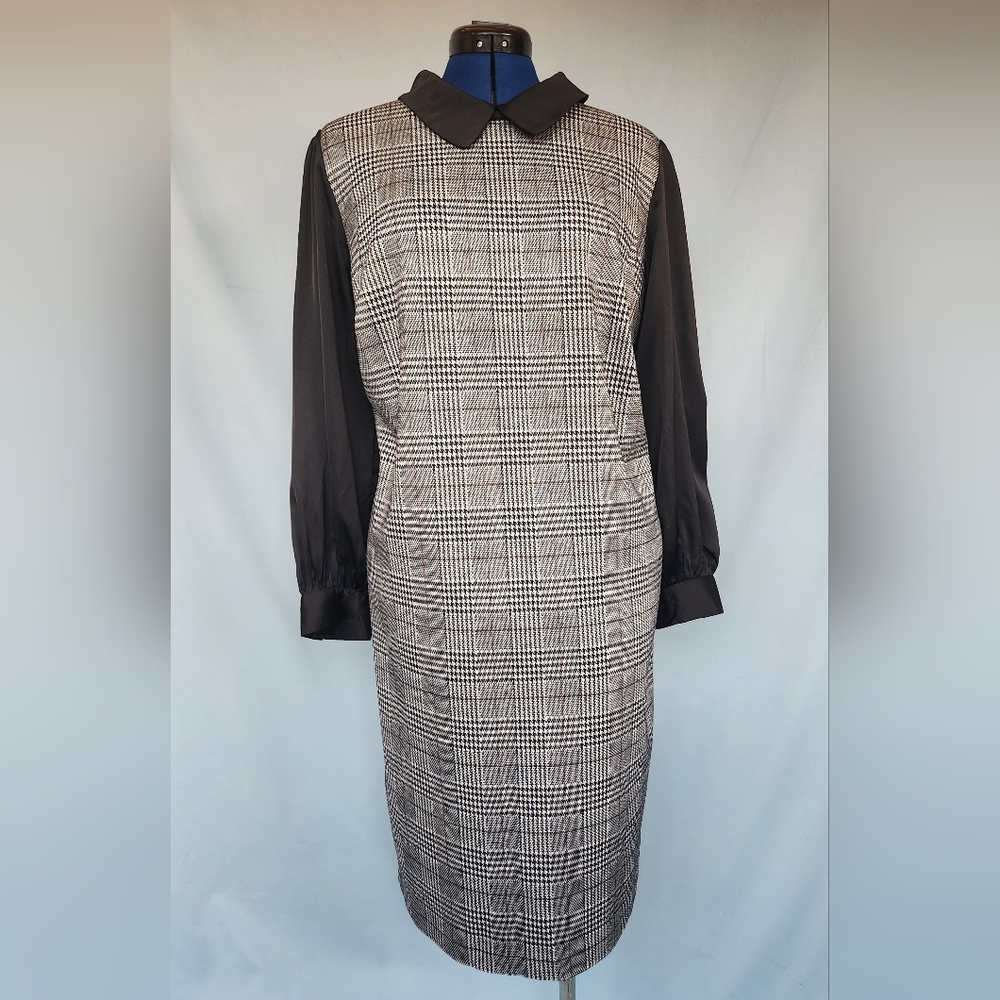 Tommy Hilfiger Woman's Houndstooth Peter Pan Collar Dress